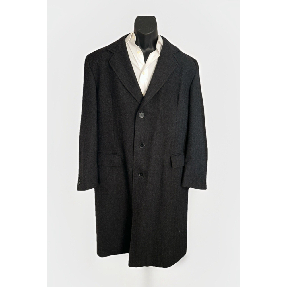 Gordon Thomas Collectibles 48R? Charcoal Herringbone Trenchcoat See Measurements